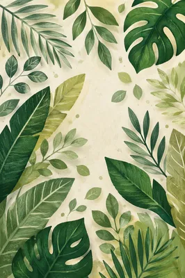 Lush Tropical Monstera Palm Leaf Background