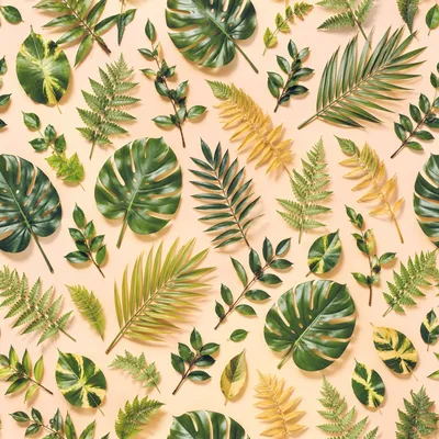 Photorealistic Tropical Leaf Seamless Pattern