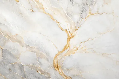 Clean White Marble with Gold Veins