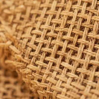 Natural Woven Jute Basket Texture Close Up