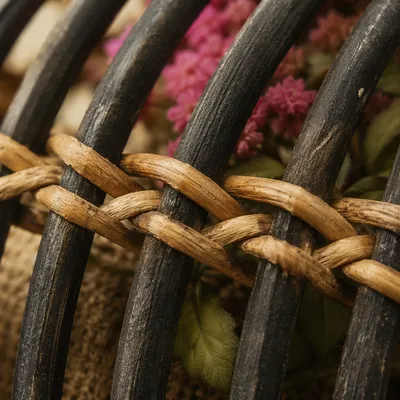 Natural Woven Basket Texture Macro Background