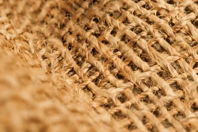 Natural Woven Jute Basket Texture Close Up