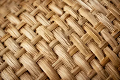 Natural Woven Basket Texture Close Up