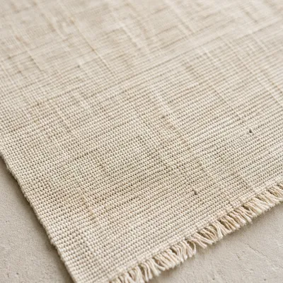 Neutral Woven Linen Placemat Texture Background