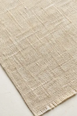 Neutral Woven Linen Placemat Texture Background