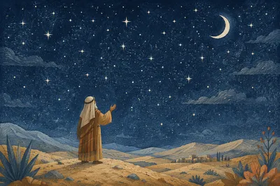 Abraham Under the Stars at Night