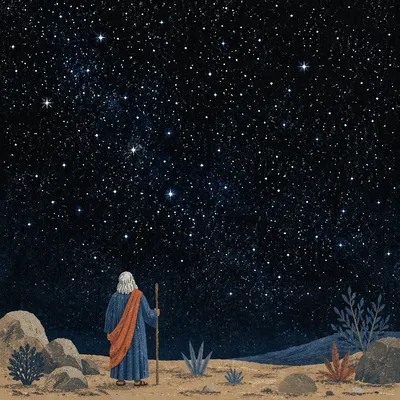 Abraham Beneath Countless Stars at Night