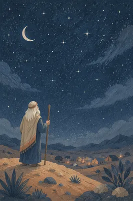 Abraham Beneath Countless Stars at Night