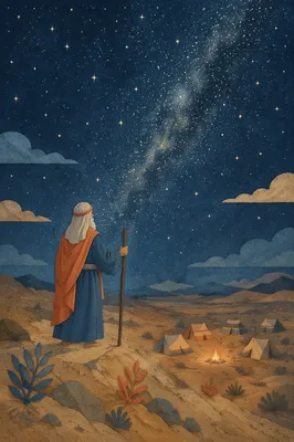 Abraham Under Countless Stars at Night