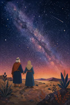 Abraham and Sarah Beneath Promise Stars