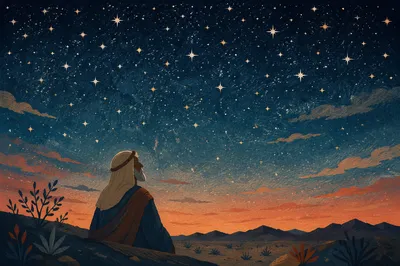 Abraham Silhouette Beneath Promised Stars