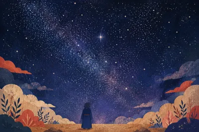 Abraham Under Countless Stars at Night