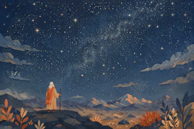 Abraham Beneath Countless Stars at Night