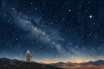 Abraham Beneath Countless Stars at Night