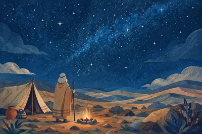 Abraham Under Countless Stars at Night