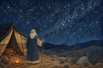 Abraham Under Countless Stars at Night