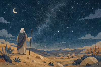 Abraham Under Countless Stars at Night