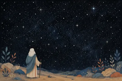 Abraham Under Countless Stars at Night