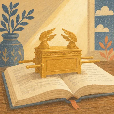 Golden Ark of Covenant on Sacred Pages
