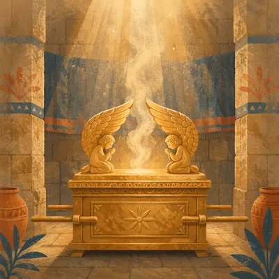 Golden Ark with Cherubim in Sacred Light