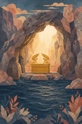 Golden Ark with Cherubim in Sea Gorge