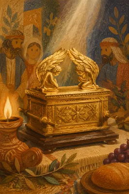 Golden Ark with Cherubim in Sacred Light