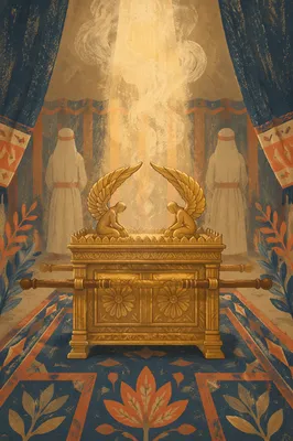 Golden Ark of Covenant in Sacred Tent