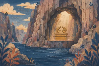 Golden Ark in Sea Carved Gorge
