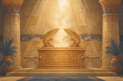 Golden Ark With Cherubim in Radiant Sanctuary