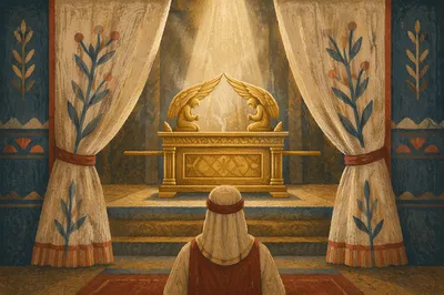 Golden Ark of Covenant in Holy Sanctuary