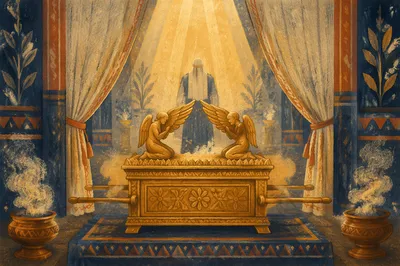 Golden Ark of the Covenant with Cherubim