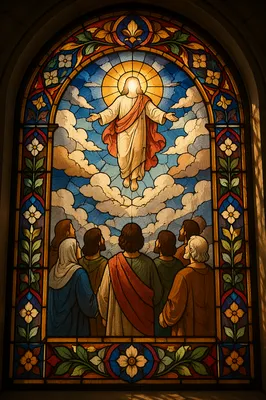 Ascension of Jesus in Stained Glass