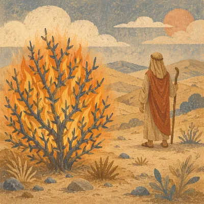 Burning Bush on Holy Desert Ground