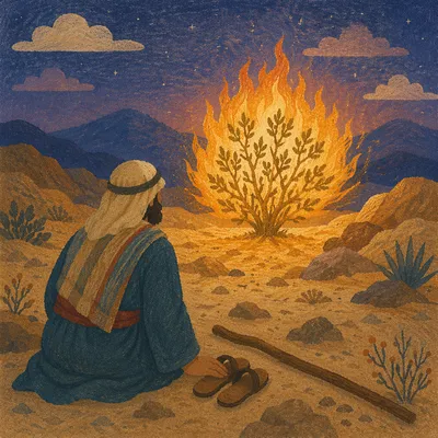 Moses Kneeling Before the Burning Bush