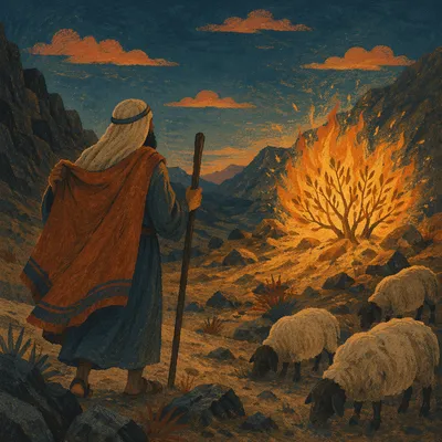 Moses Before the Burning Bush at Twilight