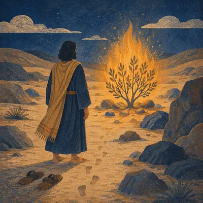 Moses Before the Burning Bush at Twilight