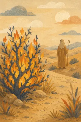 Burning Bush on Holy Desert Ground