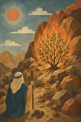 Burning Bush on Holy Desert Ground
