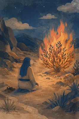 Moses Kneeling Before the Burning Bush