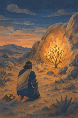 Moses Kneeling Before the Burning Bush