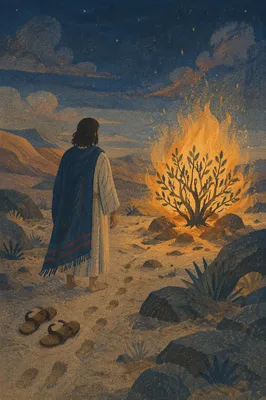 Moses Before the Burning Bush at Twilight