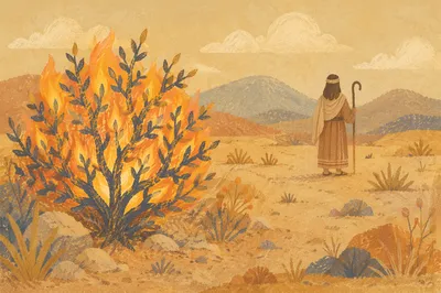Burning Bush on Holy Desert Ground