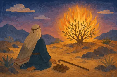 Moses Kneeling Before the Burning Bush