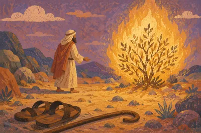 Moses Burning Bush on Holy Ground