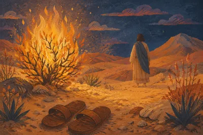 Moses Before the Burning Bush at Twilight
