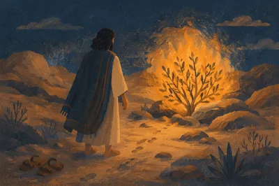 Moses Before the Burning Bush at Twilight