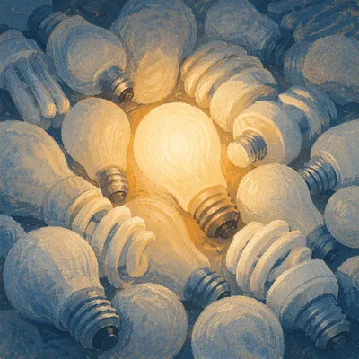 Creation Light Dividing Darkness in Bulbs