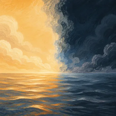 Primordial Ocean Dividing Light and Darkness
