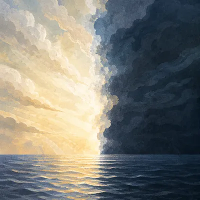 Separation of Light and Darkness Over Waters