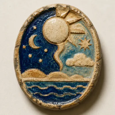 Creation Light and Darkness Ceramic Medallion